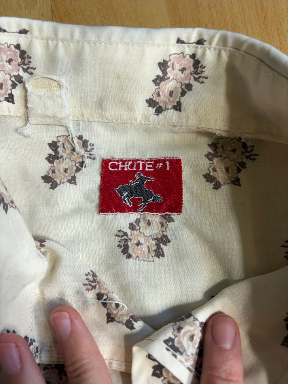 Vintage 70s Chute Cream Floral Pearl Snap Western Shirt Cowgirl Prairie Rodeo - Picture 7 of 12